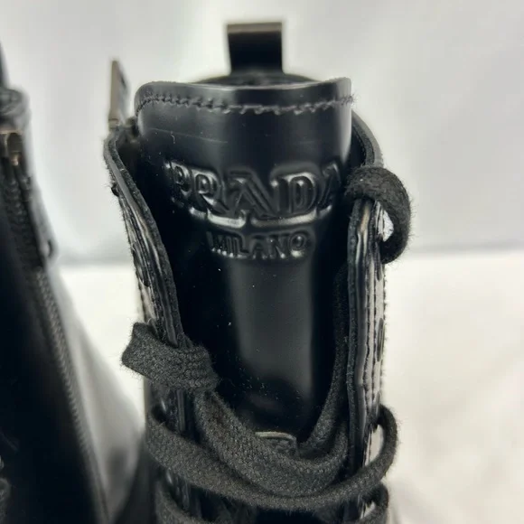 Prada Spazzaloto Leather Combat Boots - Picture 4 of 13